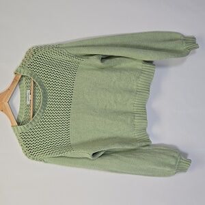 American Eagle Green Cropped Sweater - Size Small